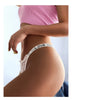 Tanga encaje love con cintura brillantes