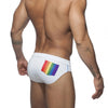 Men's swim briefs with front padding and pocket