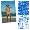 DesignYourSwim-Estampado blanco y azul