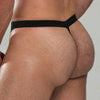 Men's leather thong with chains