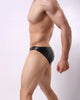 Slip hombre de piel efecto mojado con bolsa frontal