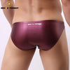 Slip hombre de piel efecto mojado con bolsa frontal