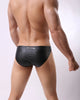 Slip hombre de piel efecto mojado con bolsa frontal