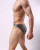 Slip hombre de piel efecto mojado con bolsa frontal