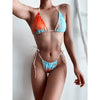 Conjunto bikini tanga ajustable pastel con pareo