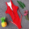 1-piece swimsuit with zipper