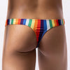 Men's bulge thong rainbow stripes