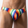 Men's bulge thong rainbow stripes