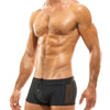 Men's boxer swimsuit with transparent strap