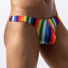 Men's bulge thong rainbow stripes