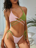 Two-tone tied Brazilian bikini