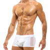 Men's boxer swimsuit with transparent strap