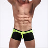 Men's boxer swimsuit with neon strip