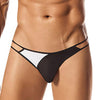 Men's thong with two-tone ribbons