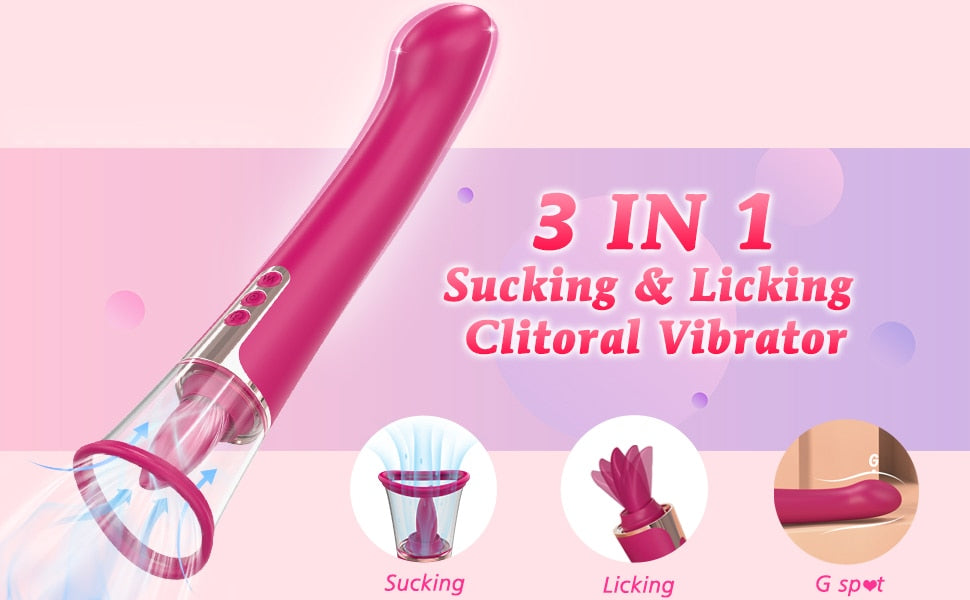 Consolador, lengua y succionador - Juguete - clitoris, consolador - 365Briefs -