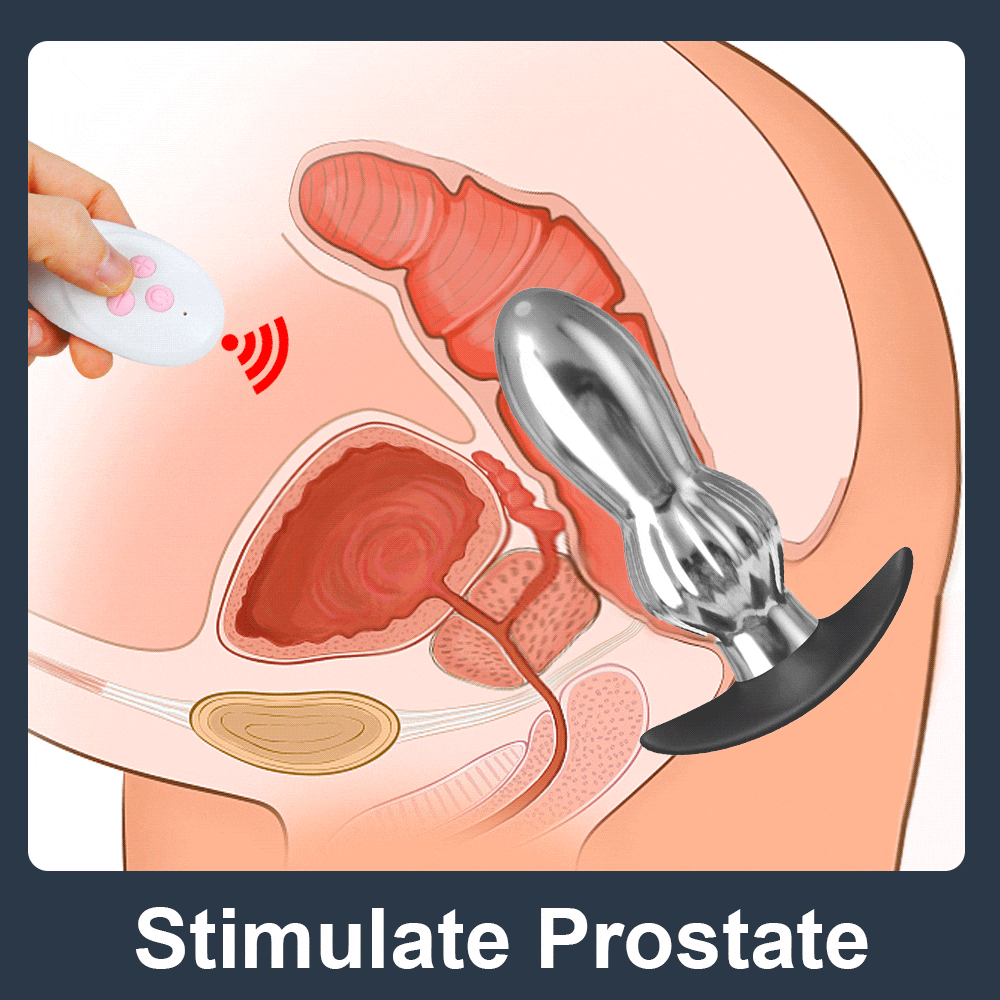 Plug anal metálico con mando a distancia - Juguete - anal, prostata, remoto - 365Briefs -