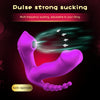 Double dildo with suction cup and remote control