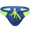 Men's thong swimsuit with neon strip