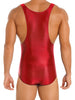 Men's shiny lycra bodysuit
