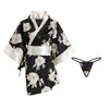 Kimono japonés seda con tanga a juego - Camison - atrevido, Mujer, seda, sleep, tanga, tradicional - 365Briefs -