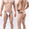 Lycra men's thong with rings and large front pocket