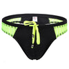 Men's thong swimsuit with neon strip