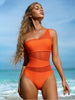 1-piece swimsuit with transparent stripes