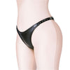 Adjustable leather thong with double internal dildo