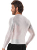 Men's long-sleeved shiny lycra t-shirt