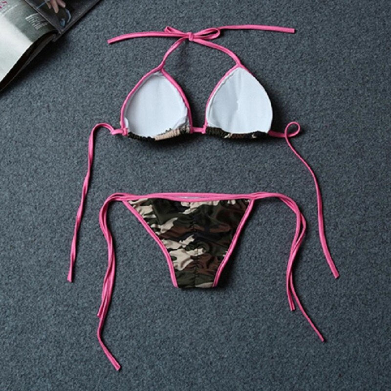 Bikini militar con trasero fruncido - Bañador - atrevido, bañador, bañadores, bikini, militar, Mujer, swimwear, tradicional - 365Briefs -
