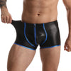 Men's leather boxer with zipper