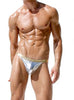 Bikini brasileño plateado con cintura fina dorada - Bañador - atrevido, autopostr_pinterest_48603, bañadores, bikini, bulge, Hombre, metalico, sexy - 365Briefs -