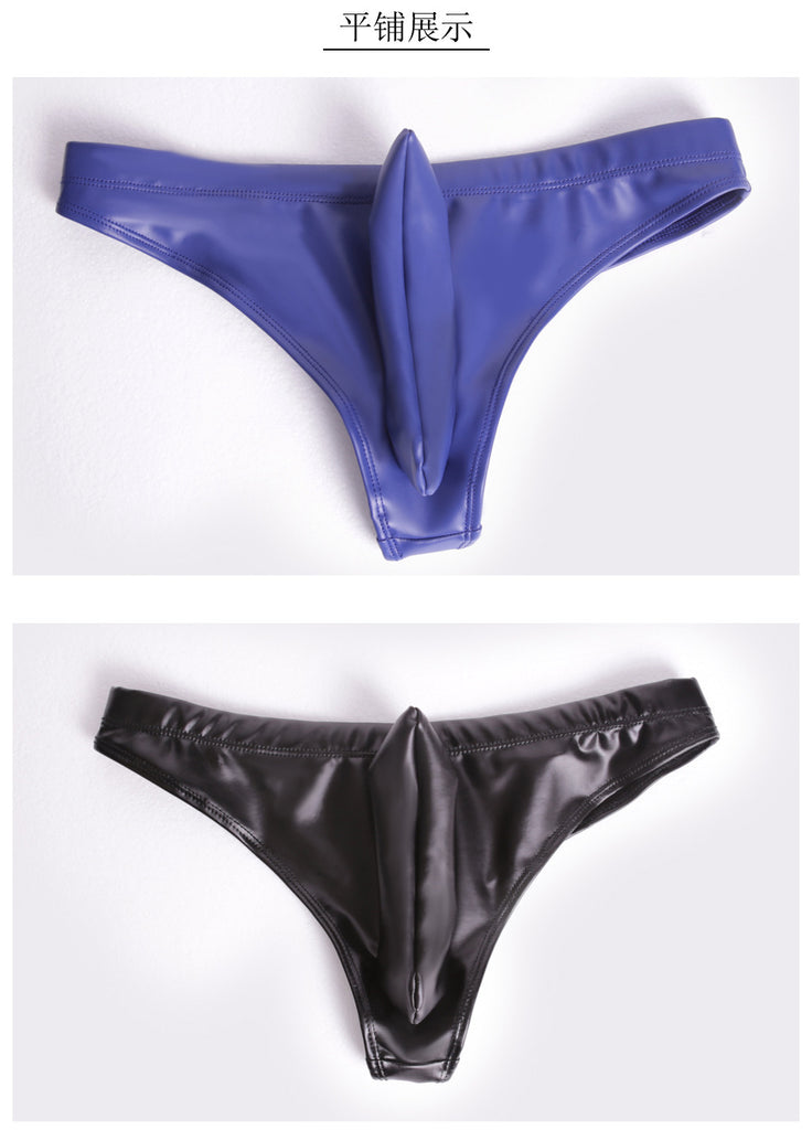Slip brasileño de cuero elefante vertical - Bikini - bikini, bulge, elefante, Hombre, leather, piel, sexy, xxx - 365Briefs -